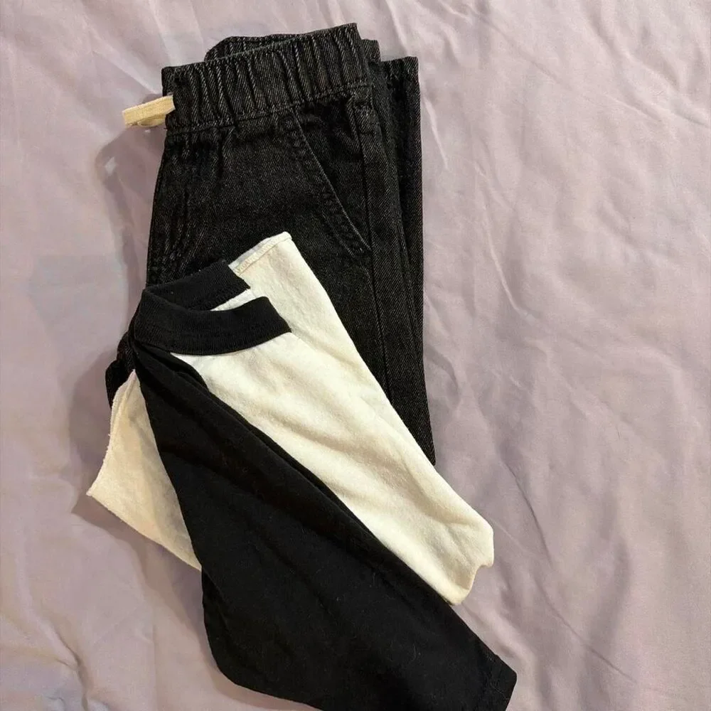 Cat-jack Kids Black Jeans and baseball Tee